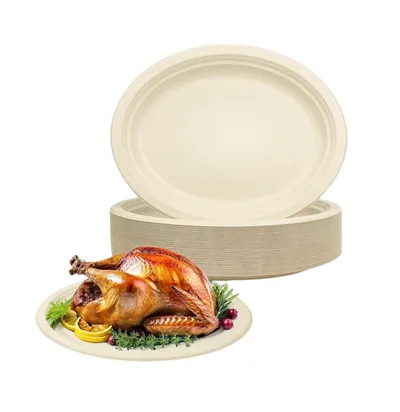 Farfurie rotundă cu bagas din trestie de zahăr de 6 inchi/7 inchi/9 inchi/10 inchi