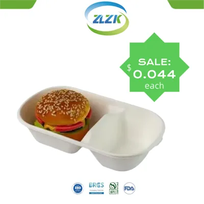 Cutie de prânz de unică folosință biodegradabilă, făcută din bagasse de zahăr